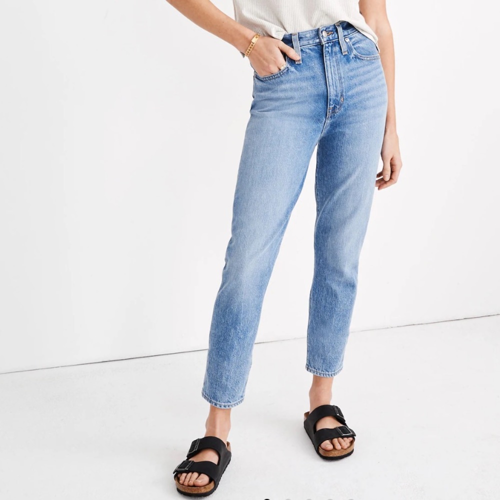 Madewell High-Rise Straight Jeans in Light Blue